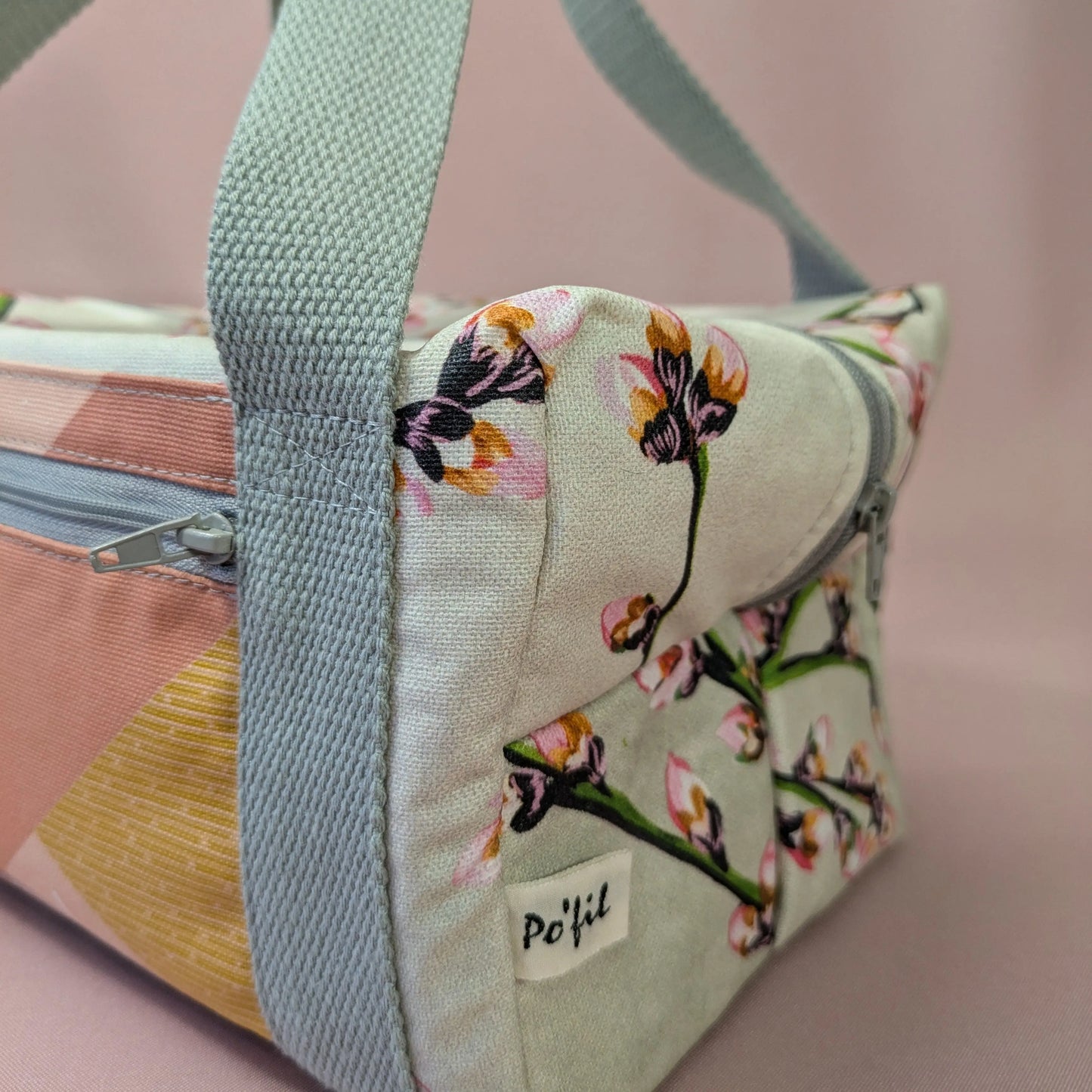 Lunch bag isotherme, tissu fleurs de cerisiers Po'fil