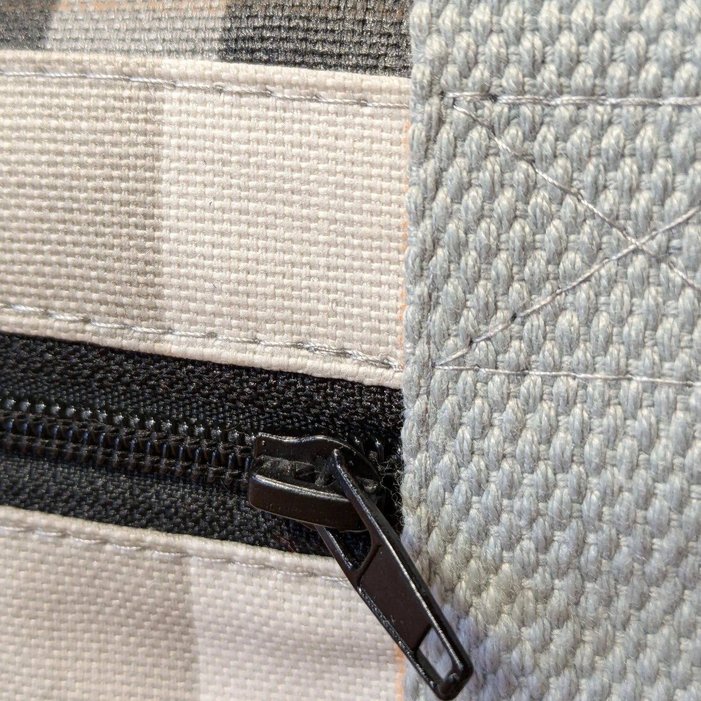 Lunch bag isotherme, tissu rayé gris et noir Po'fil