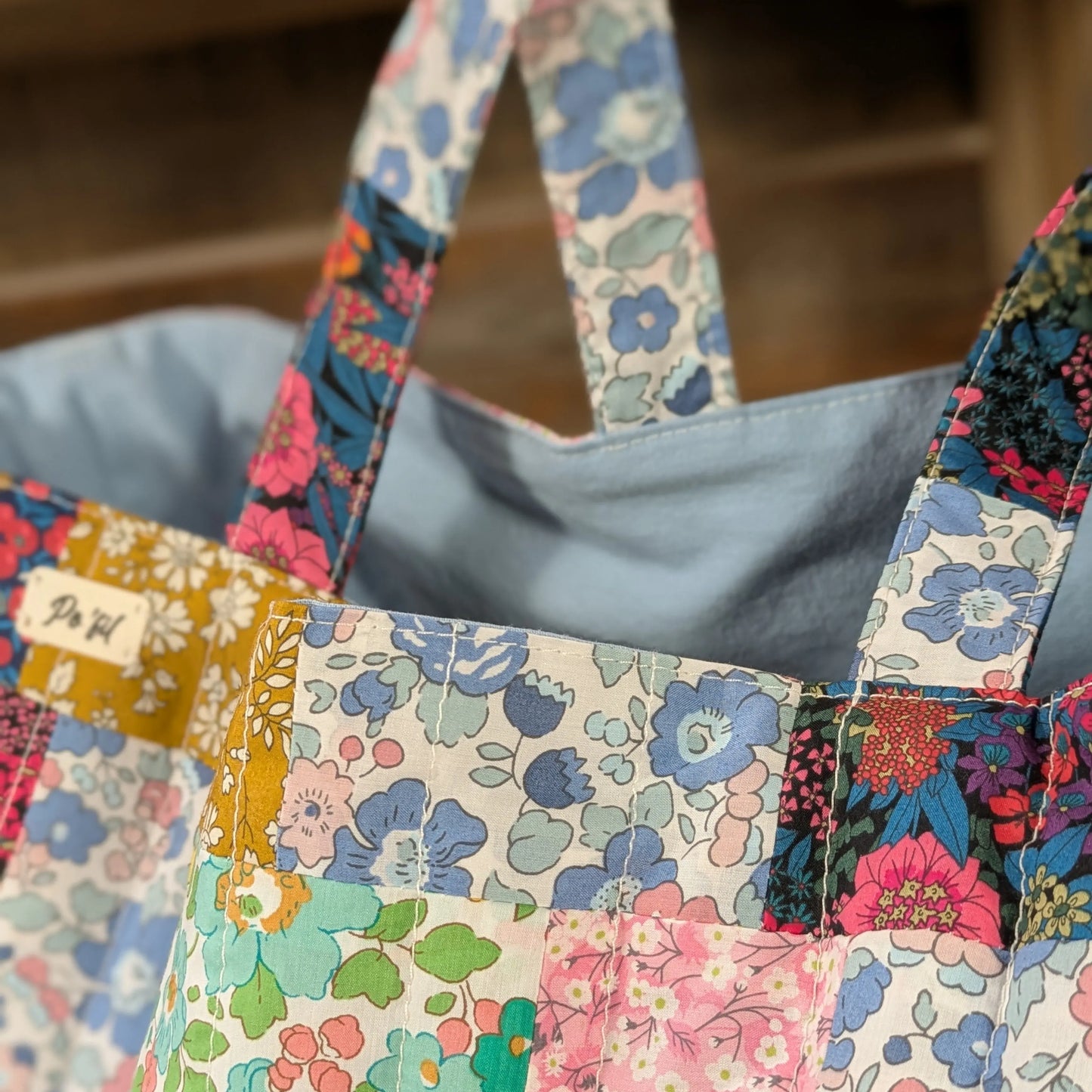Sac cabas upcyclé, chutes de tissu Liberty of London Po'fil