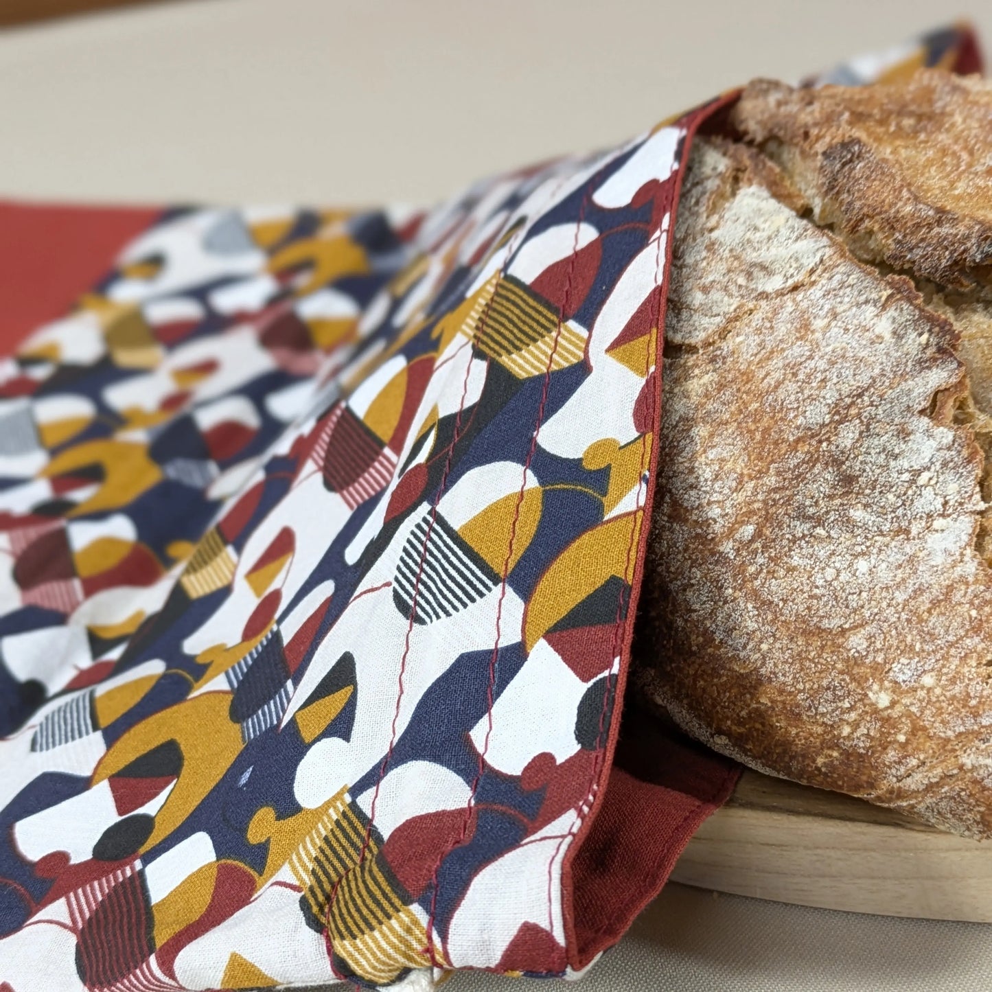 Sac à pain "format pain rond ou viennoiseries", Tissu Miklos Po'fil