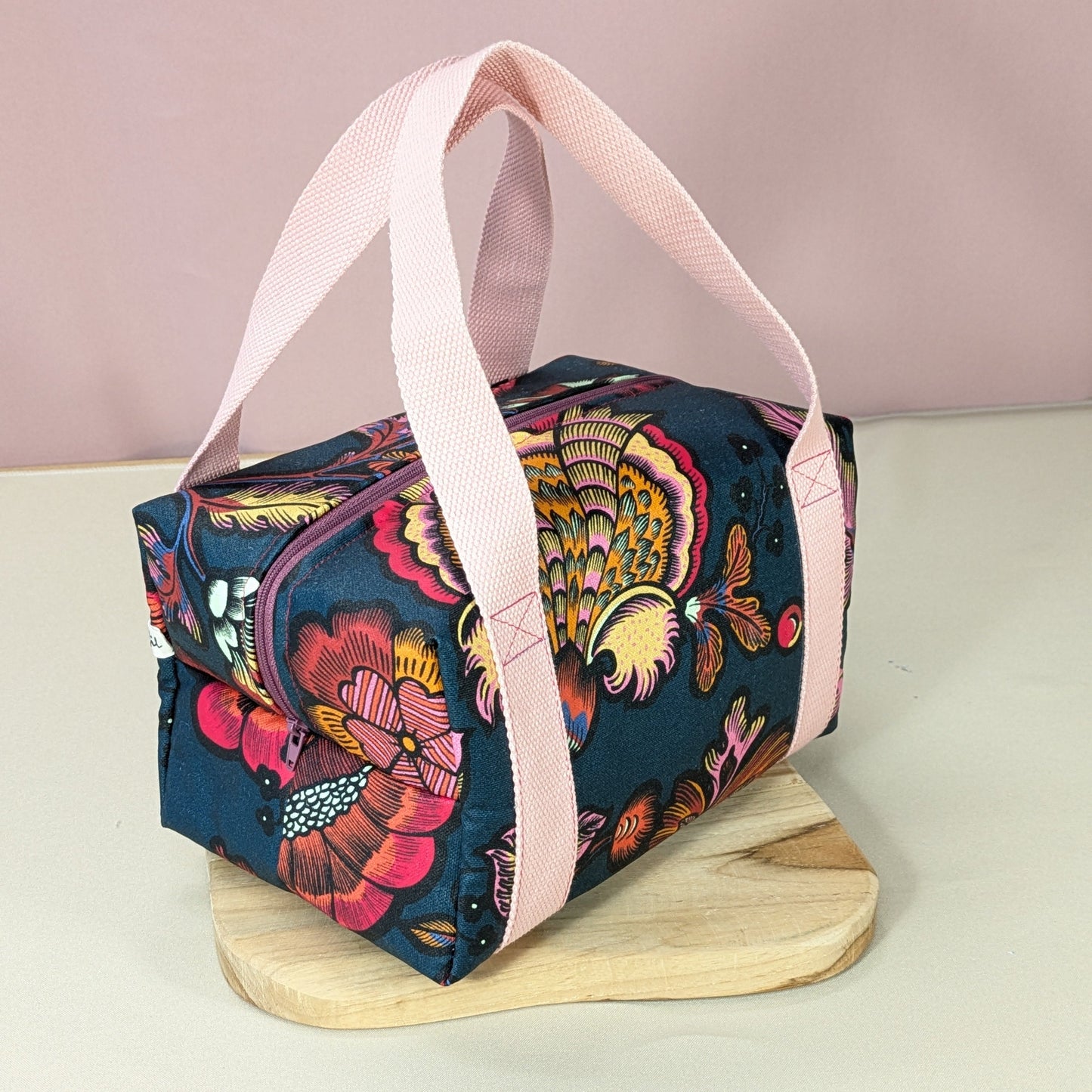 Lunch bag isotherme, tissu Indienne fond bleu Po'fil