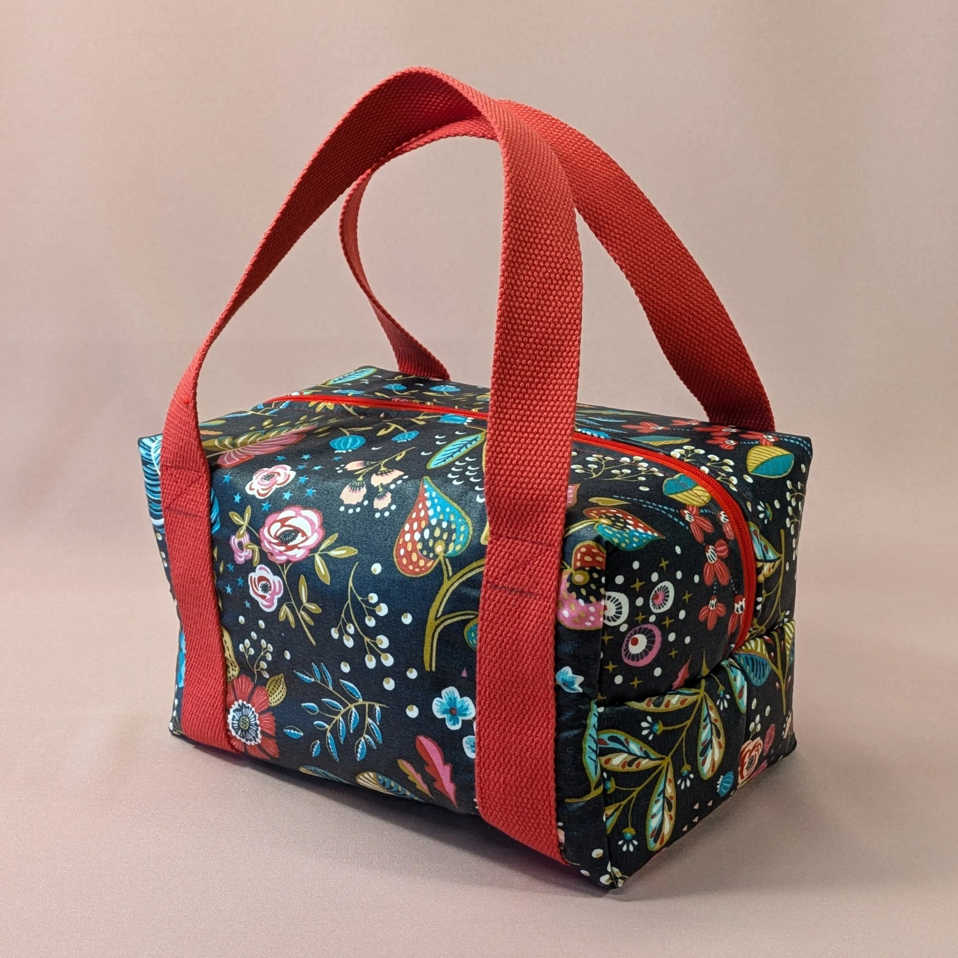 Lunch bag isotherme, tissu ancolie ardoise Po'fil