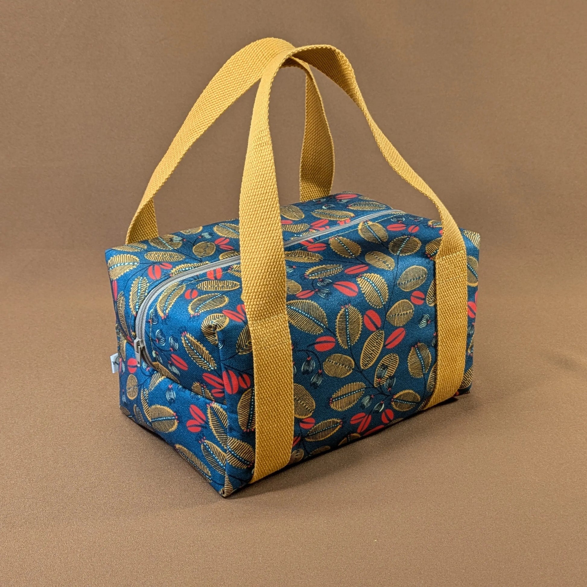 Lunch bag isotherme, tissu life style fond bleu Po'fil