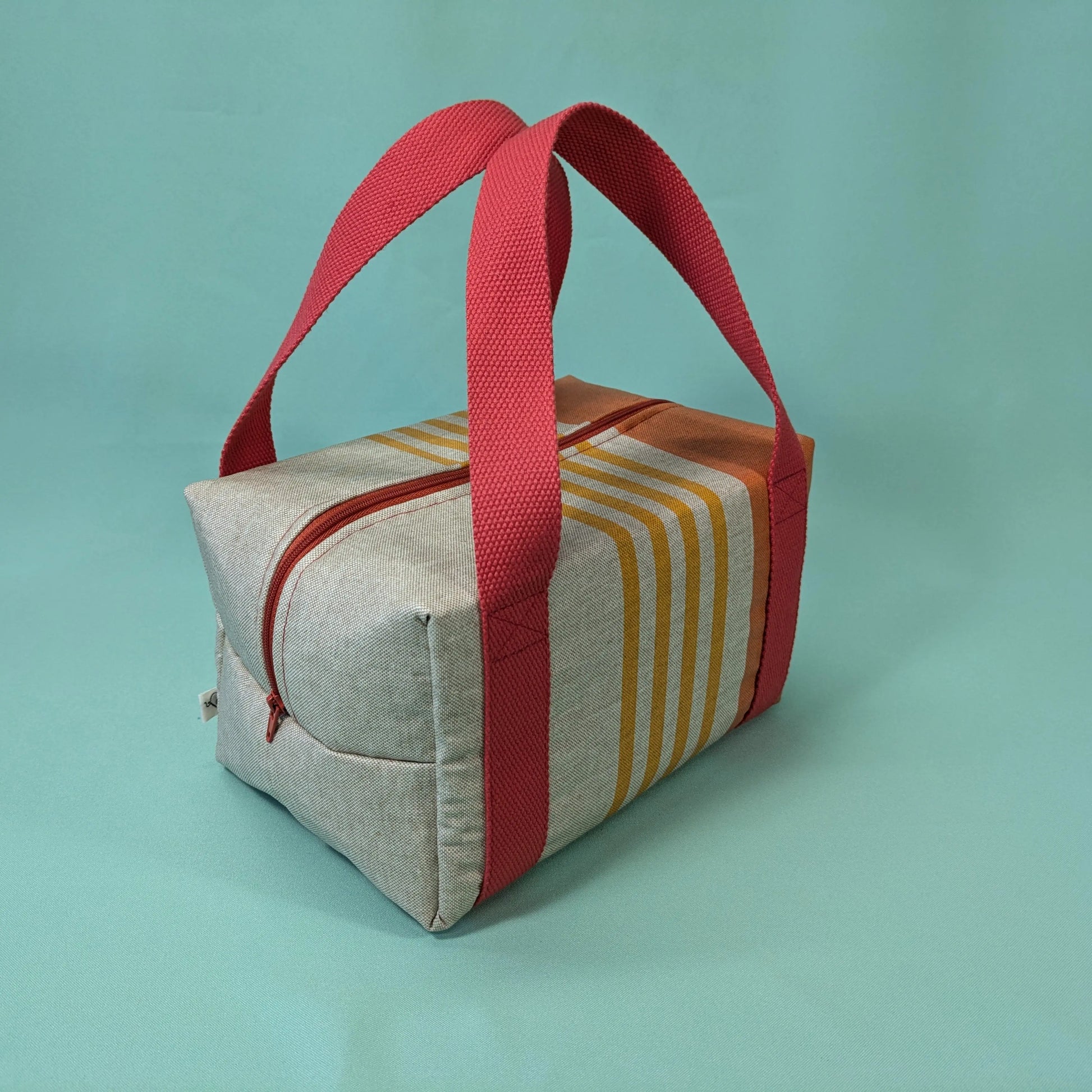 Lunch bag isotherme, tissu rayé orange Po'fil