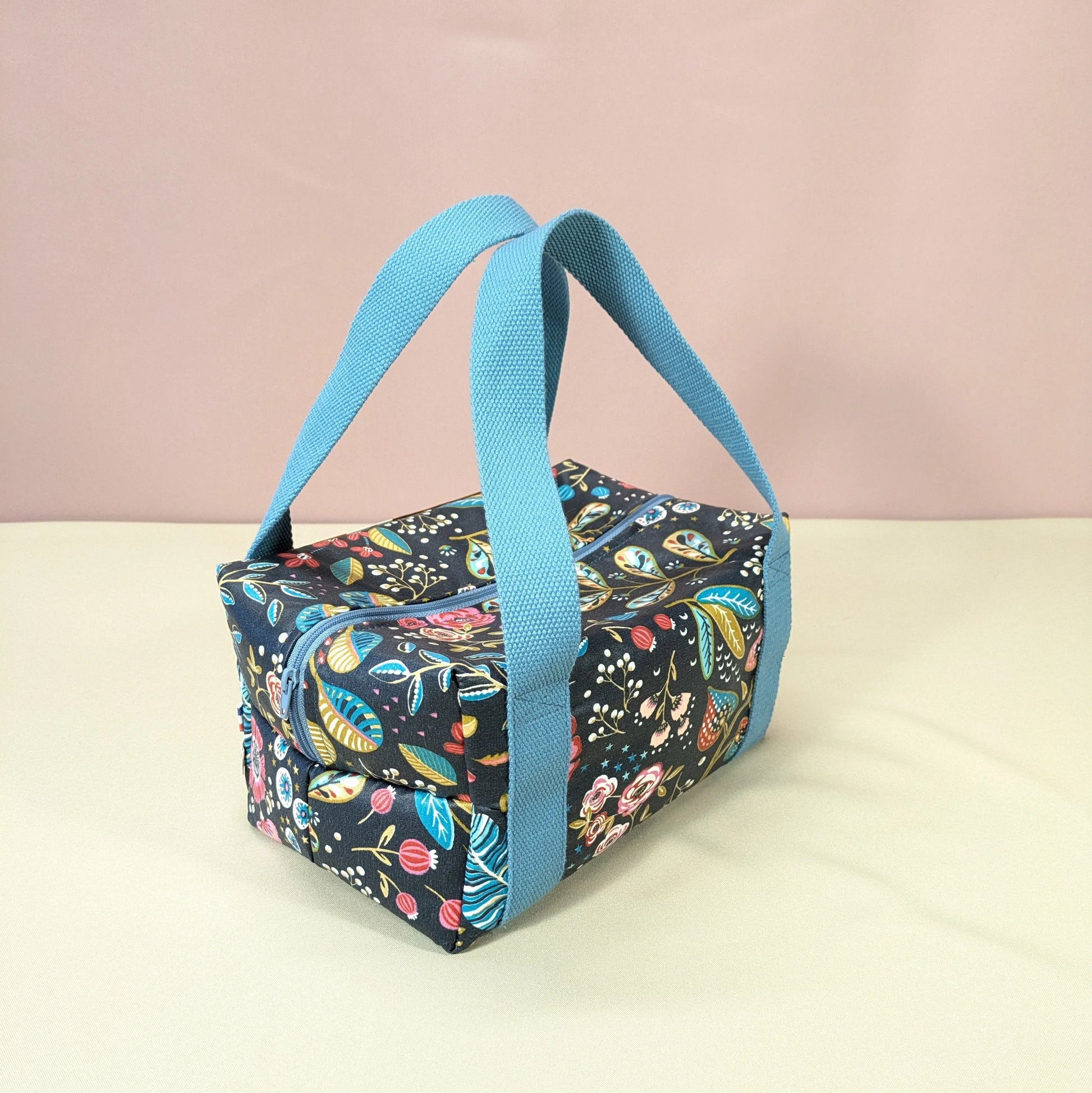 Lunch bag isotherme, tissu ancolie ardoise Po'fil