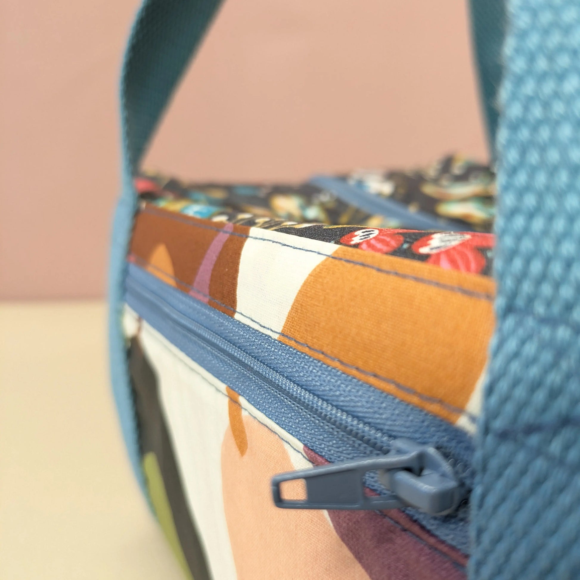 Lunch bag isotherme, tissu ancolie ardoise Po'fil