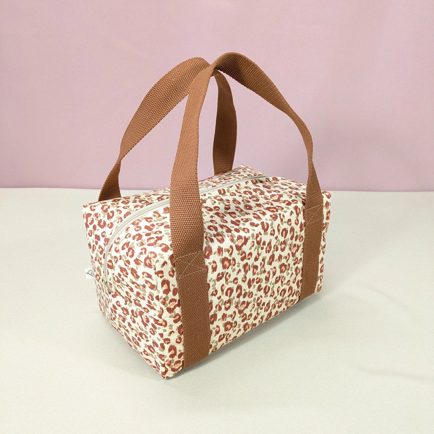 Lunch bag isotherme, tissu karli beige kaki Po'fil