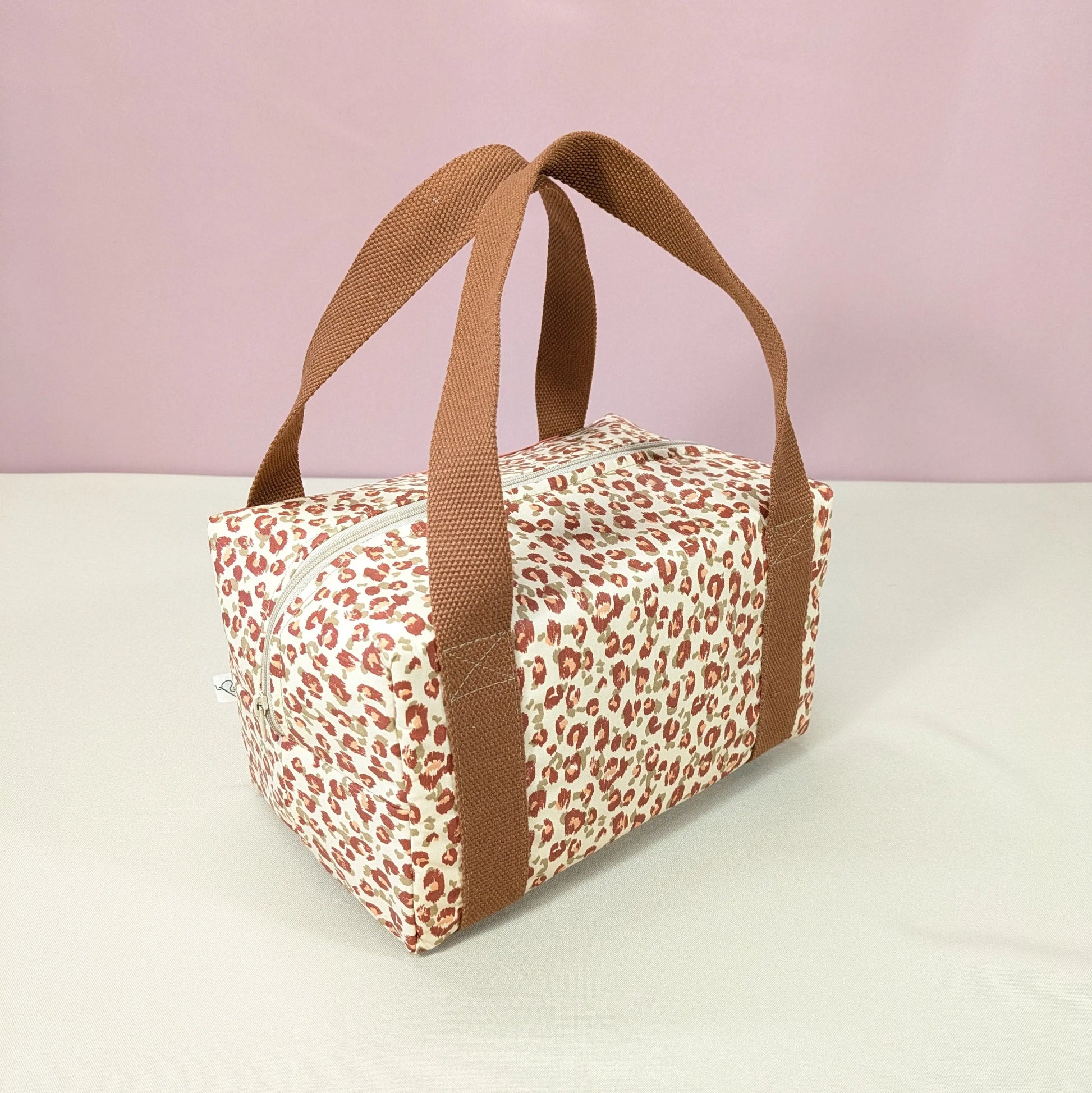 Lunch bag isotherme, tissu karli beige kaki Po'fil