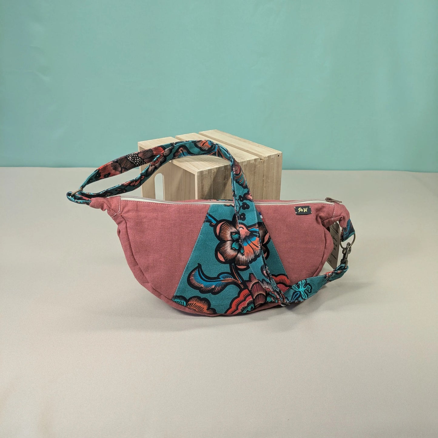 Sac demi-lune coton brique Po'fil