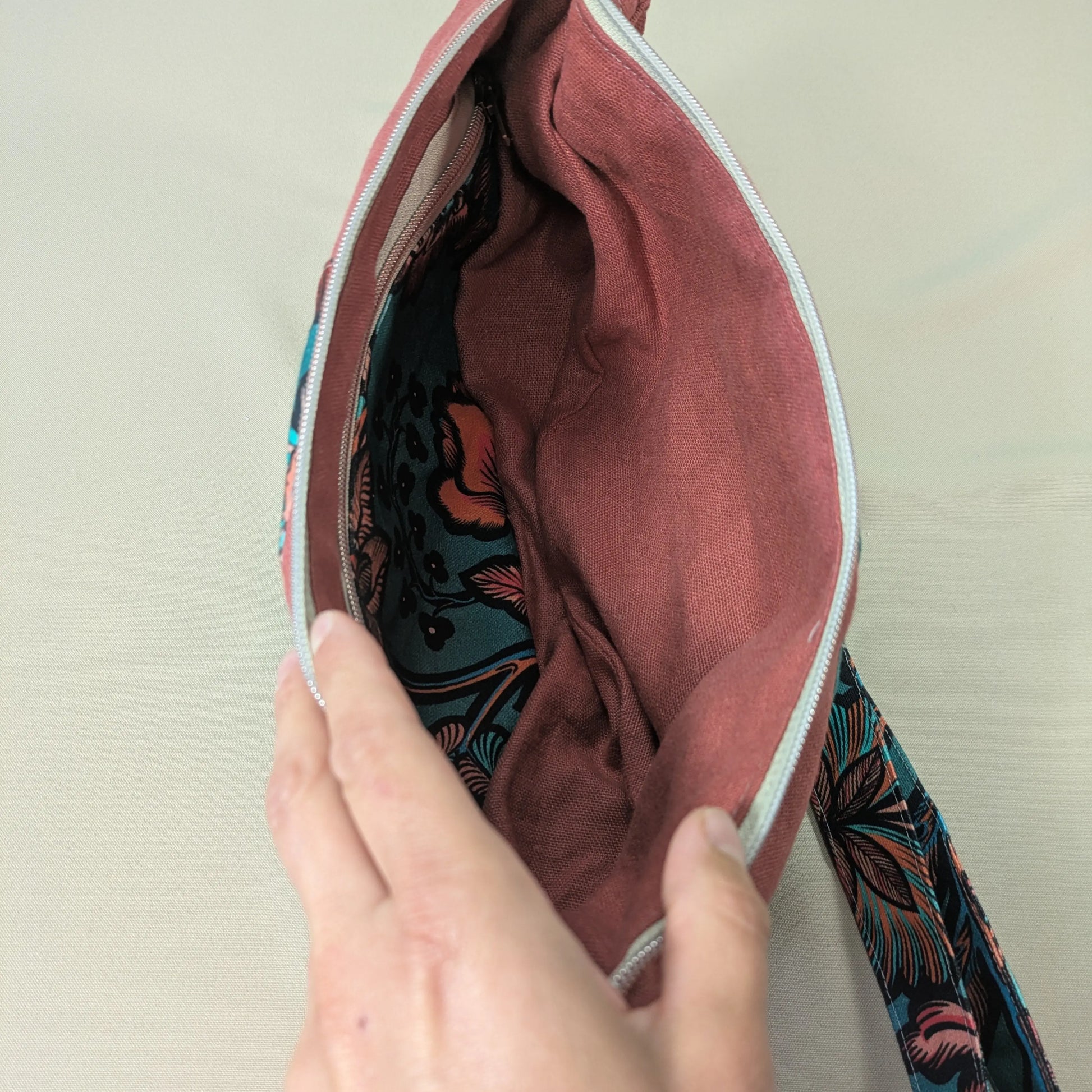 Sac demi-lune coton brique Po'fil