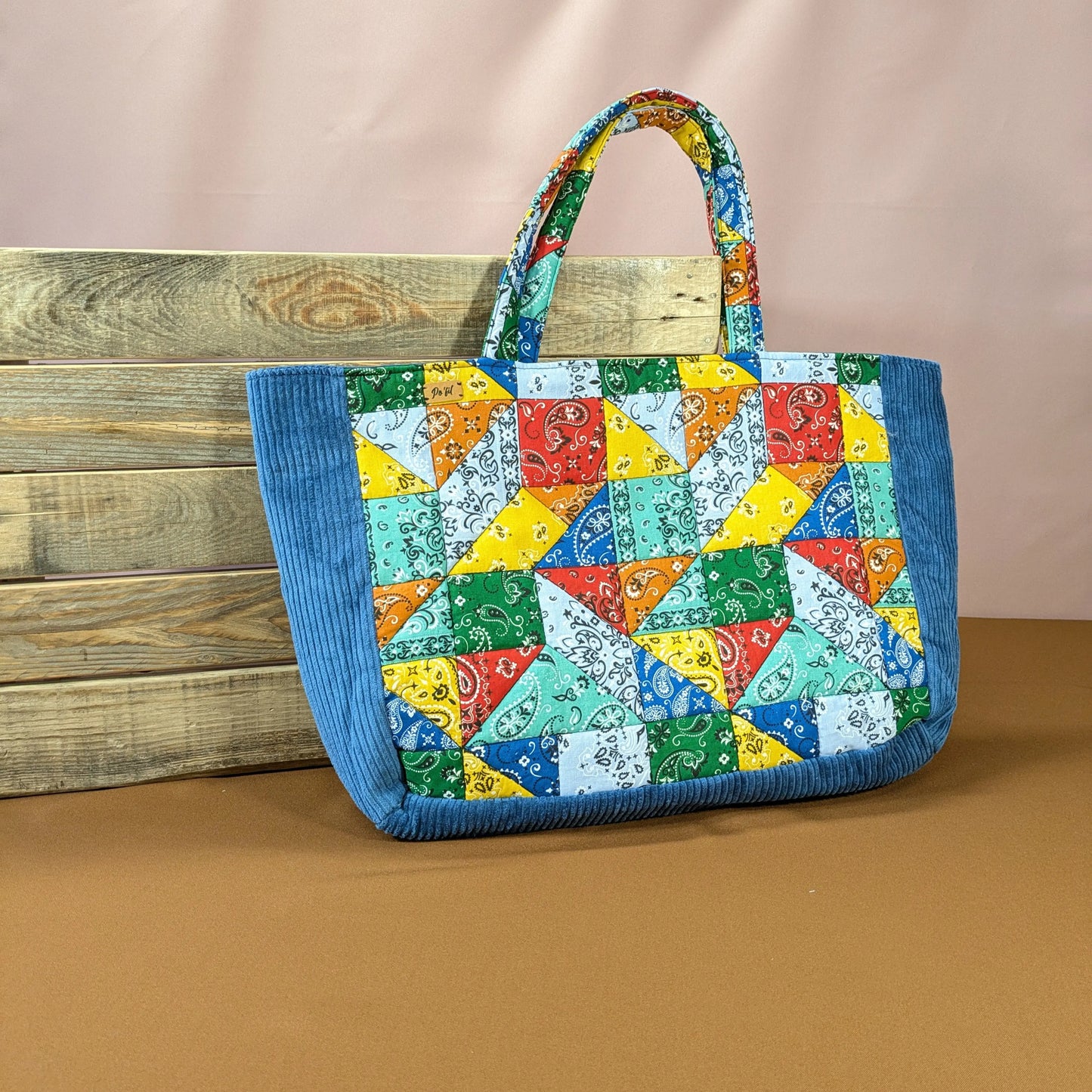 Sac cabas matelassé, tissu bandana Po'fil