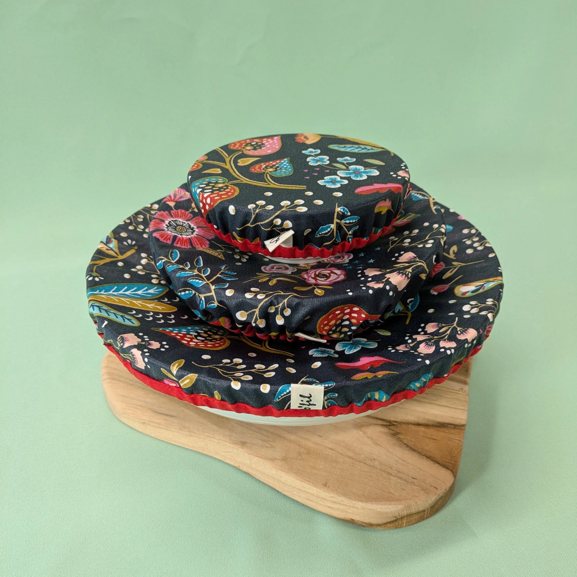 Charlotte à saladier, tissu ancolie ardoise Po'fil