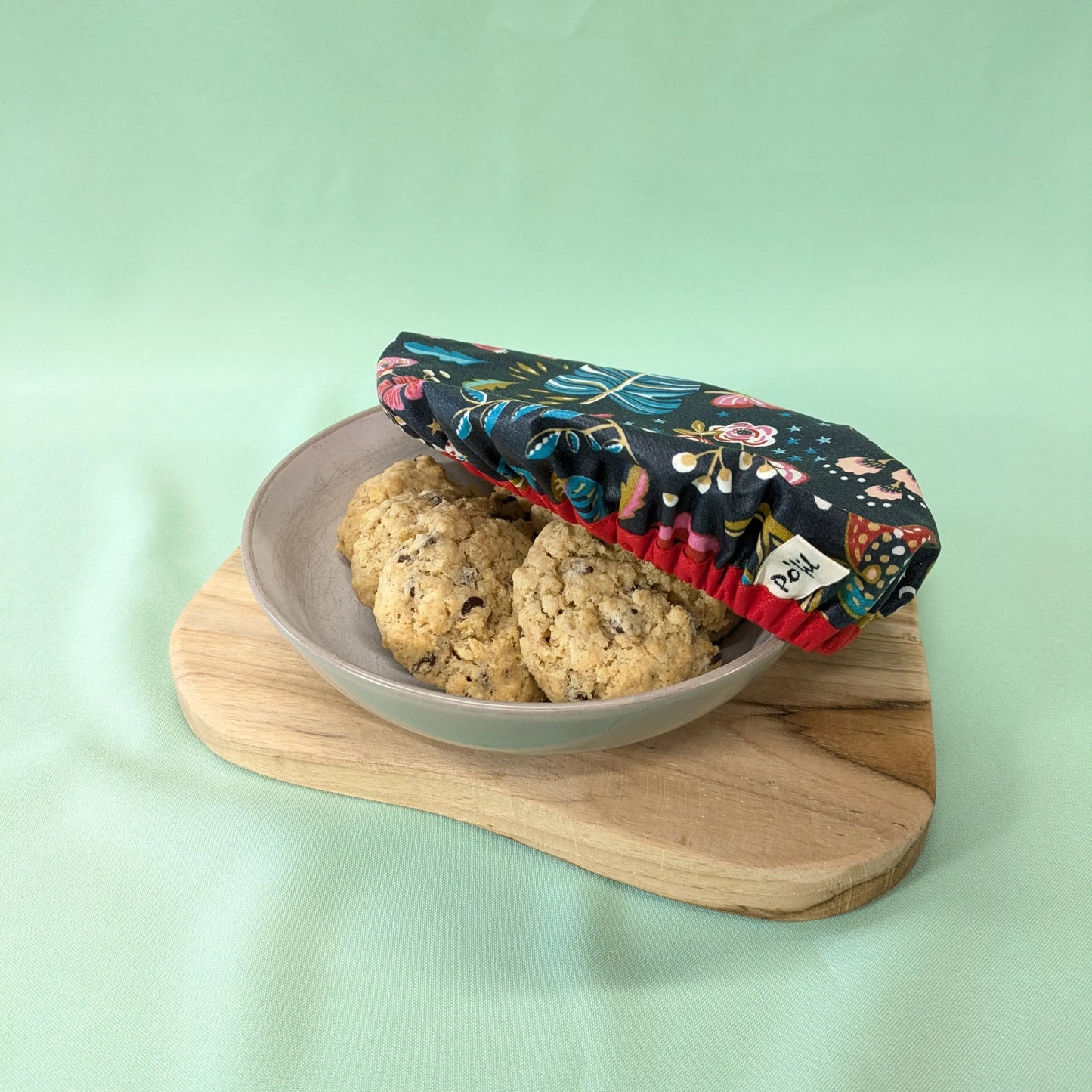 Charlotte à saladier, tissu ancolie ardoise Po'fil