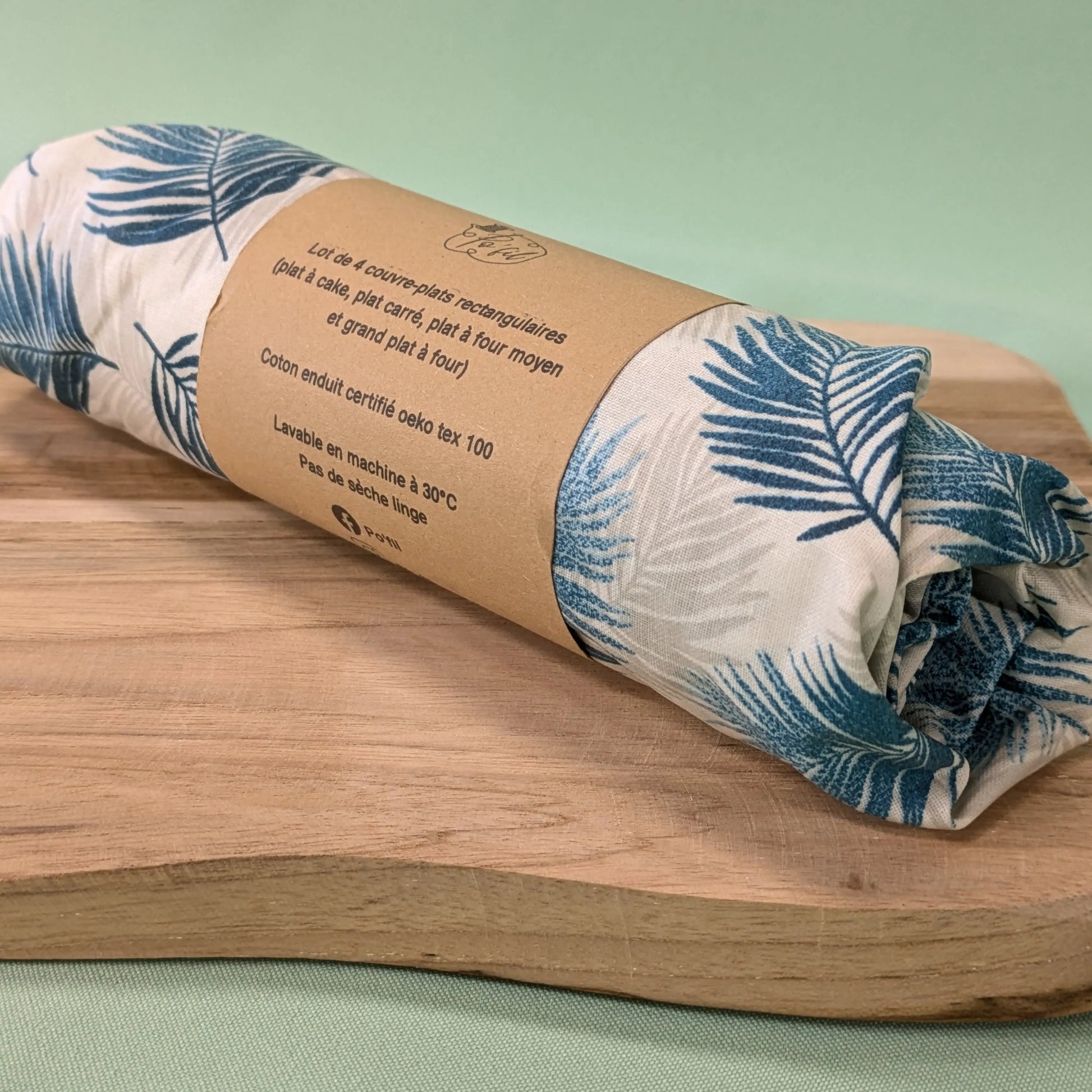 Couvre plat, tissu Nasseau canard Po'fil