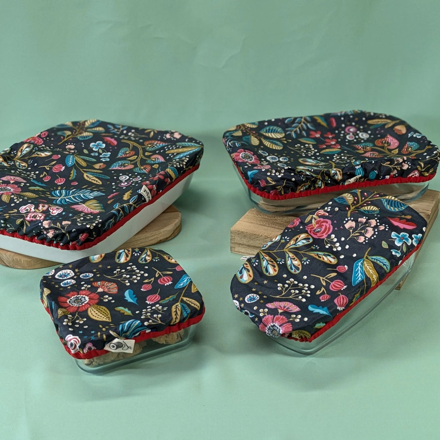 Couvre plat, tissu Ancolie ardoise Po'fil