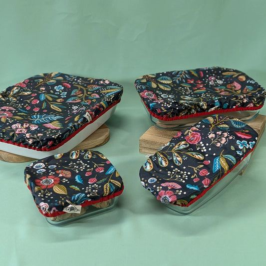 Couvre plat, tissu Ancolie ardoise Po'fil