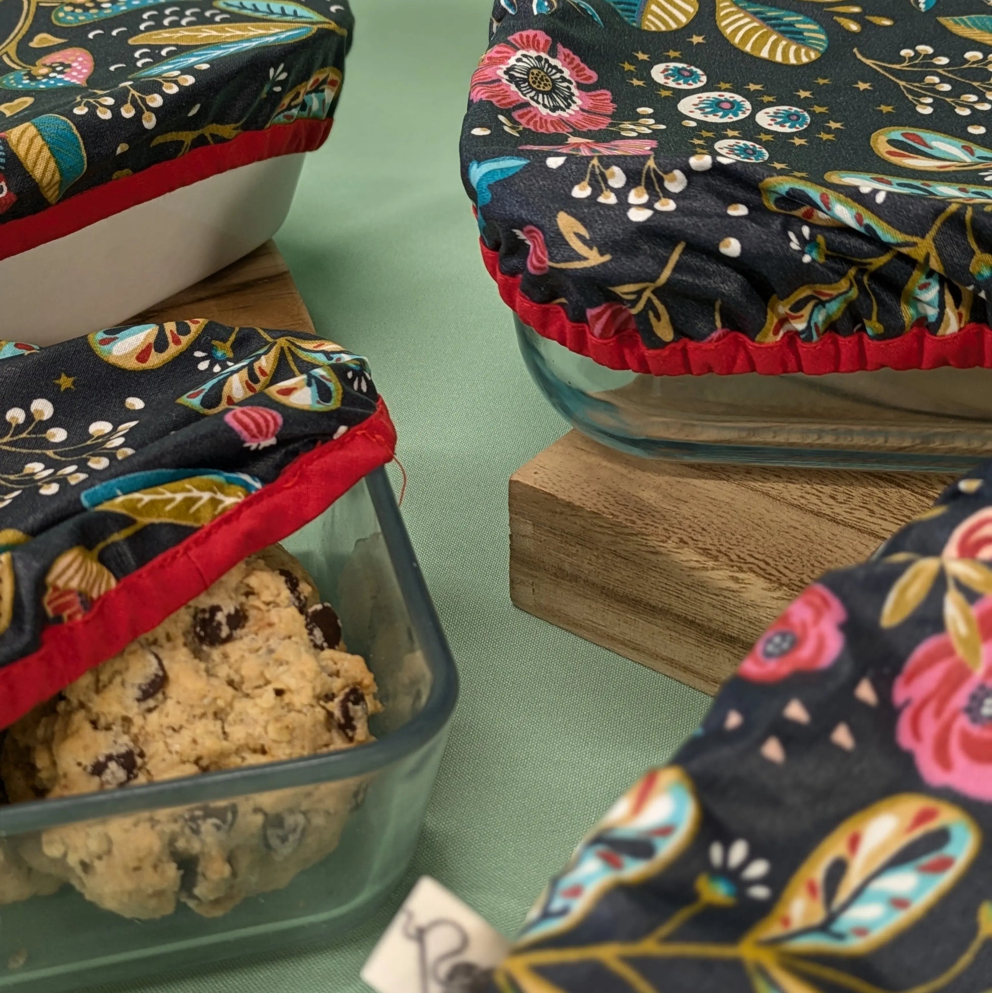 Couvre plat, tissu Ancolie ardoise Po'fil