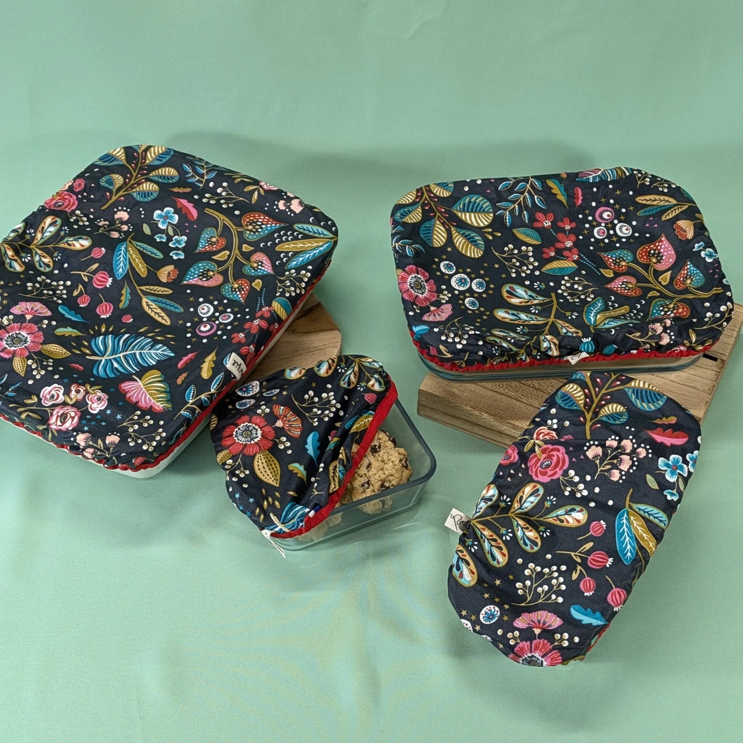 Couvre plat, tissu Ancolie ardoise Po'fil