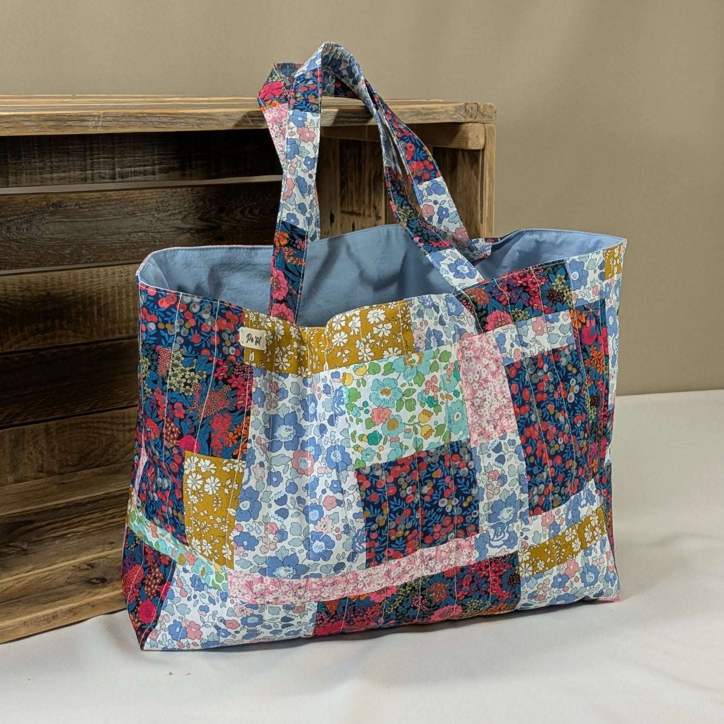 Sac cabas upcyclé, chutes de tissu Liberty of London Po'fil