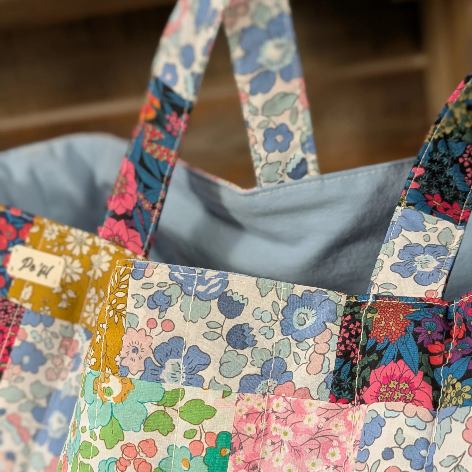 Sac cabas upcyclé, chutes de tissu Liberty of London Po'fil