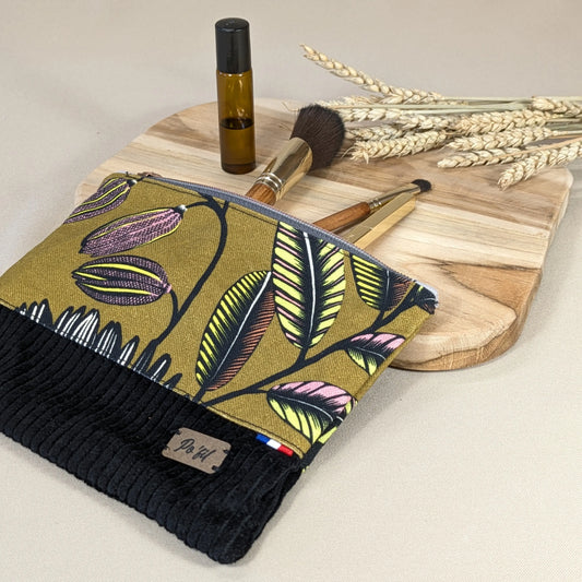 Pochette plate velours côtelé noir Po'fil