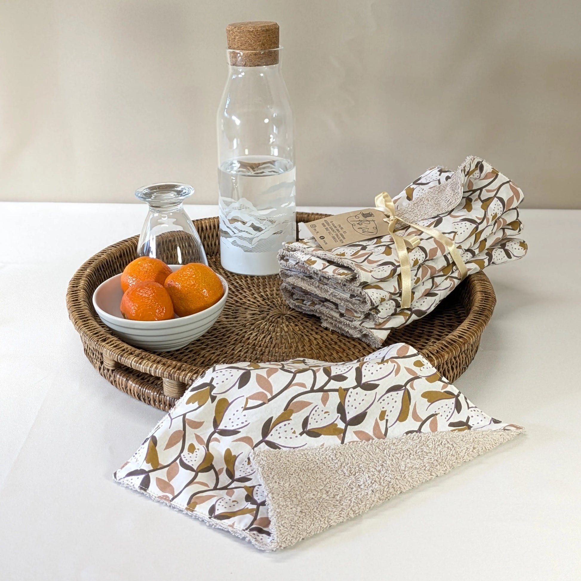 Lot de 8 feuilles d'essuie tout lavables, tissu Zynium écru Po'fil