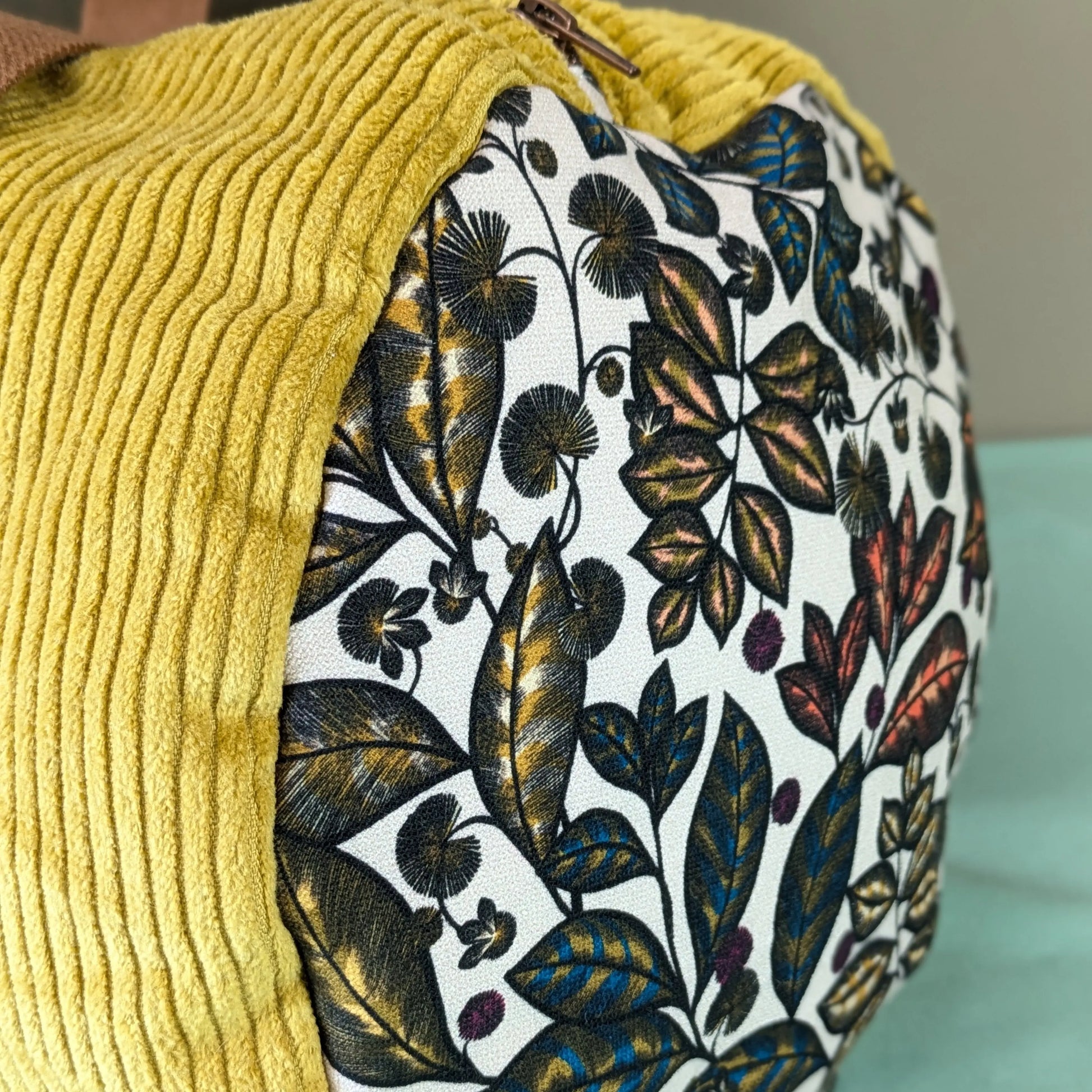 Sac polochon en velours côtelé moutarde Po'fil