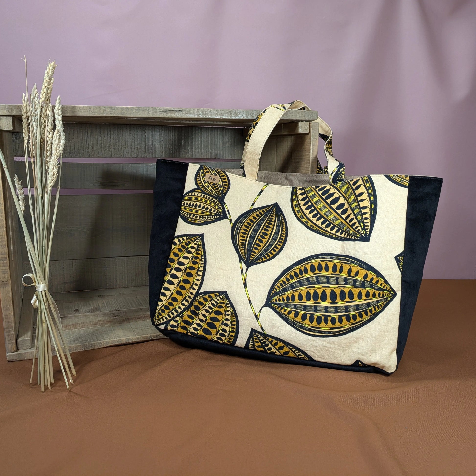 Sac cabas matelassé, tissu Fanny Po'fil