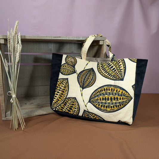 Sac cabas matelassé, tissu Fanny Po'fil