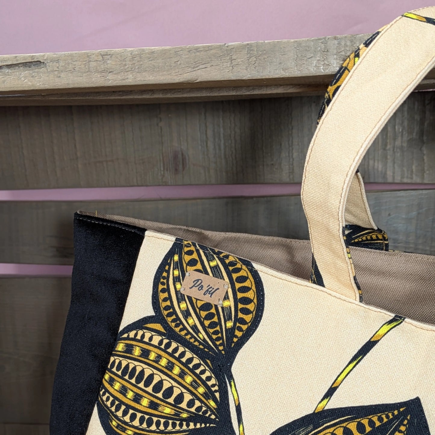 Sac cabas matelassé, tissu Fanny Po'fil