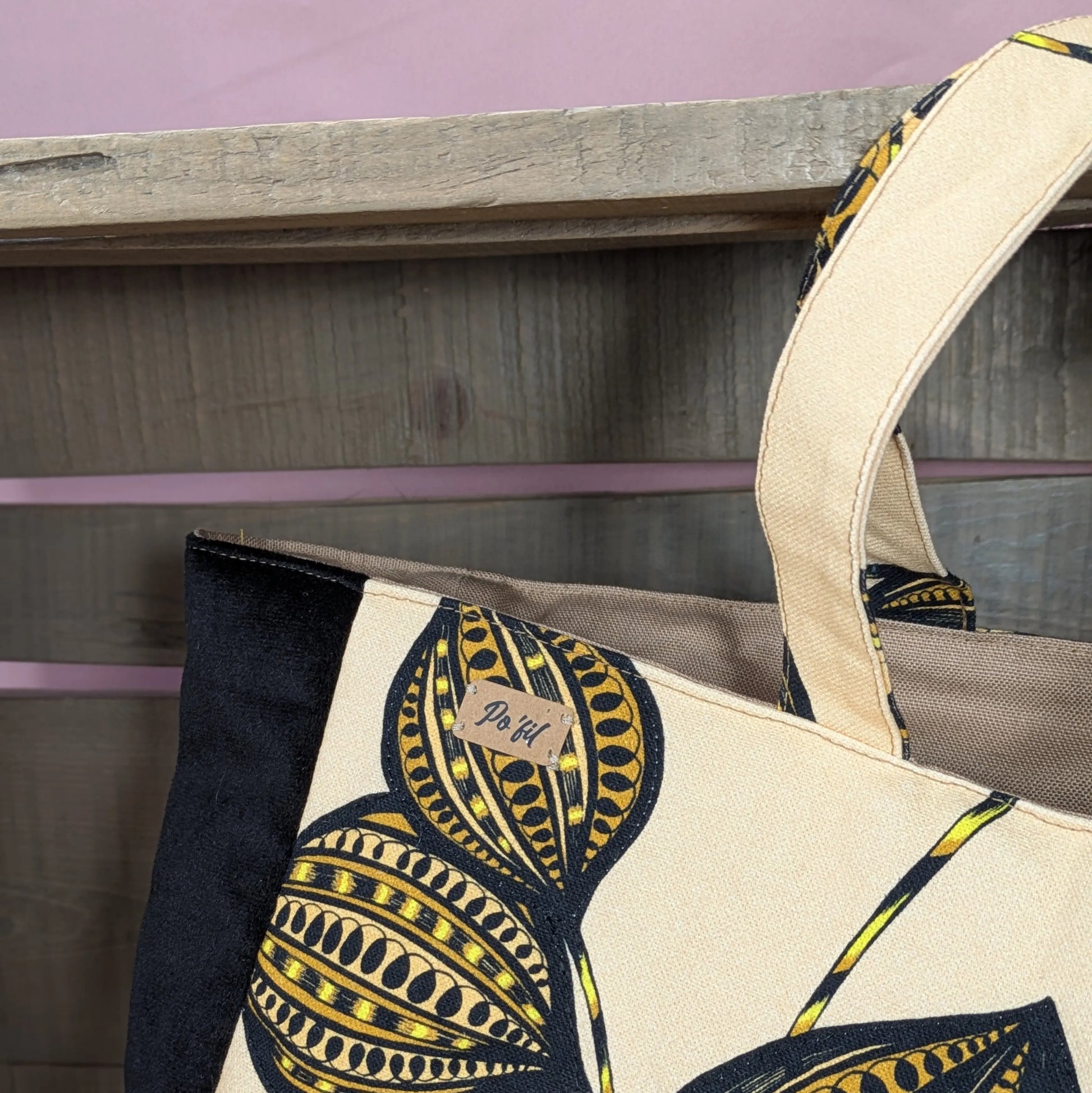 Sac cabas matelassé, tissu Fanny Po'fil