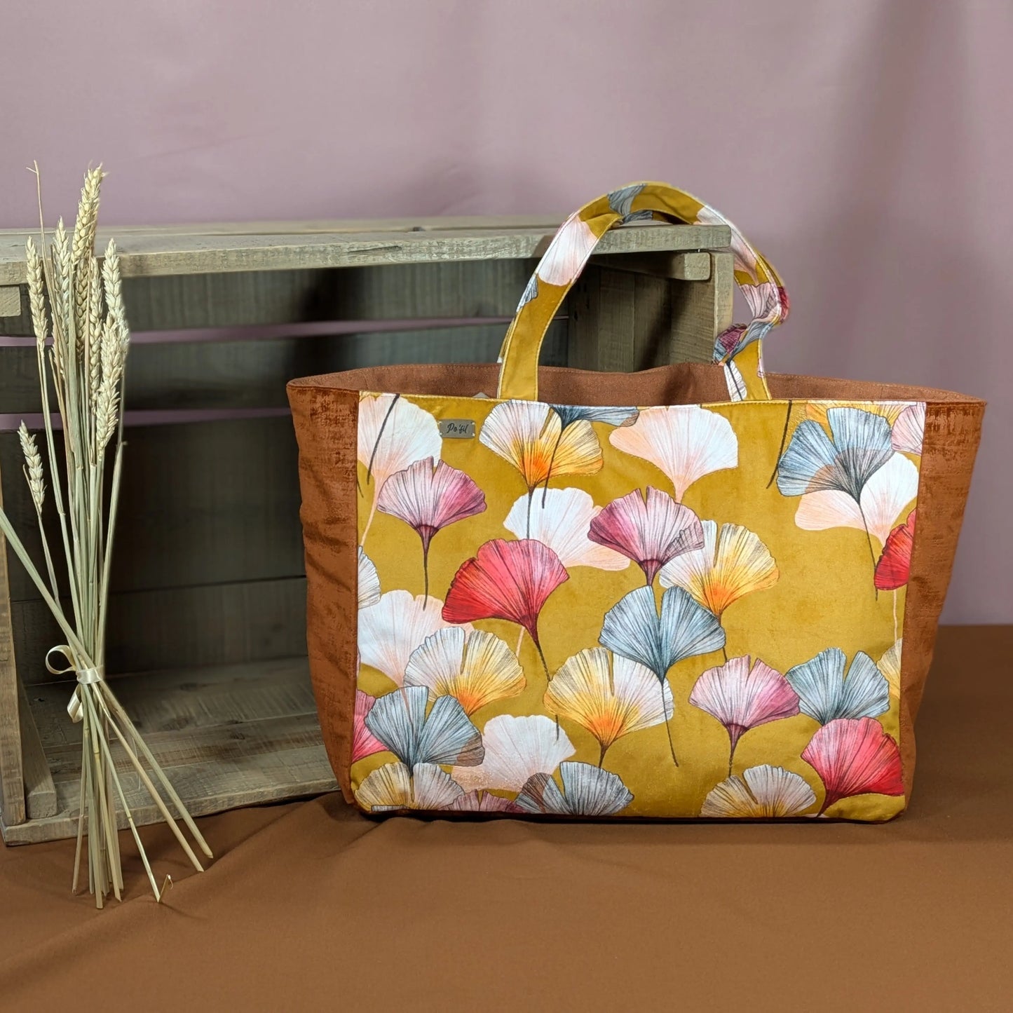 Sac cabas matelassé, tissu velours ras Céline Po'fil