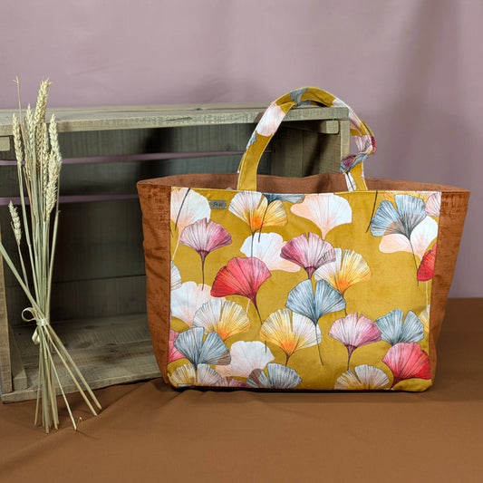 Sac cabas matelassé, tissu velours ras Céline Po'fil