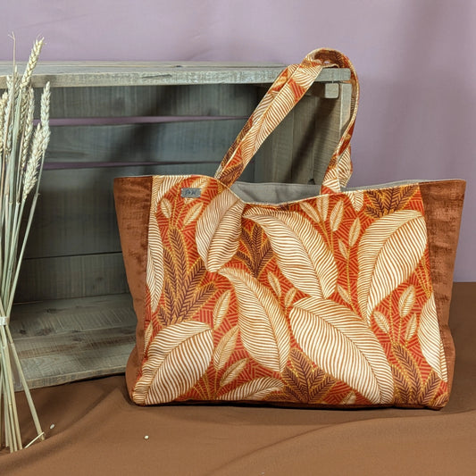 Sac cabas matelassé, tissu velours ras Sintra Po'fil