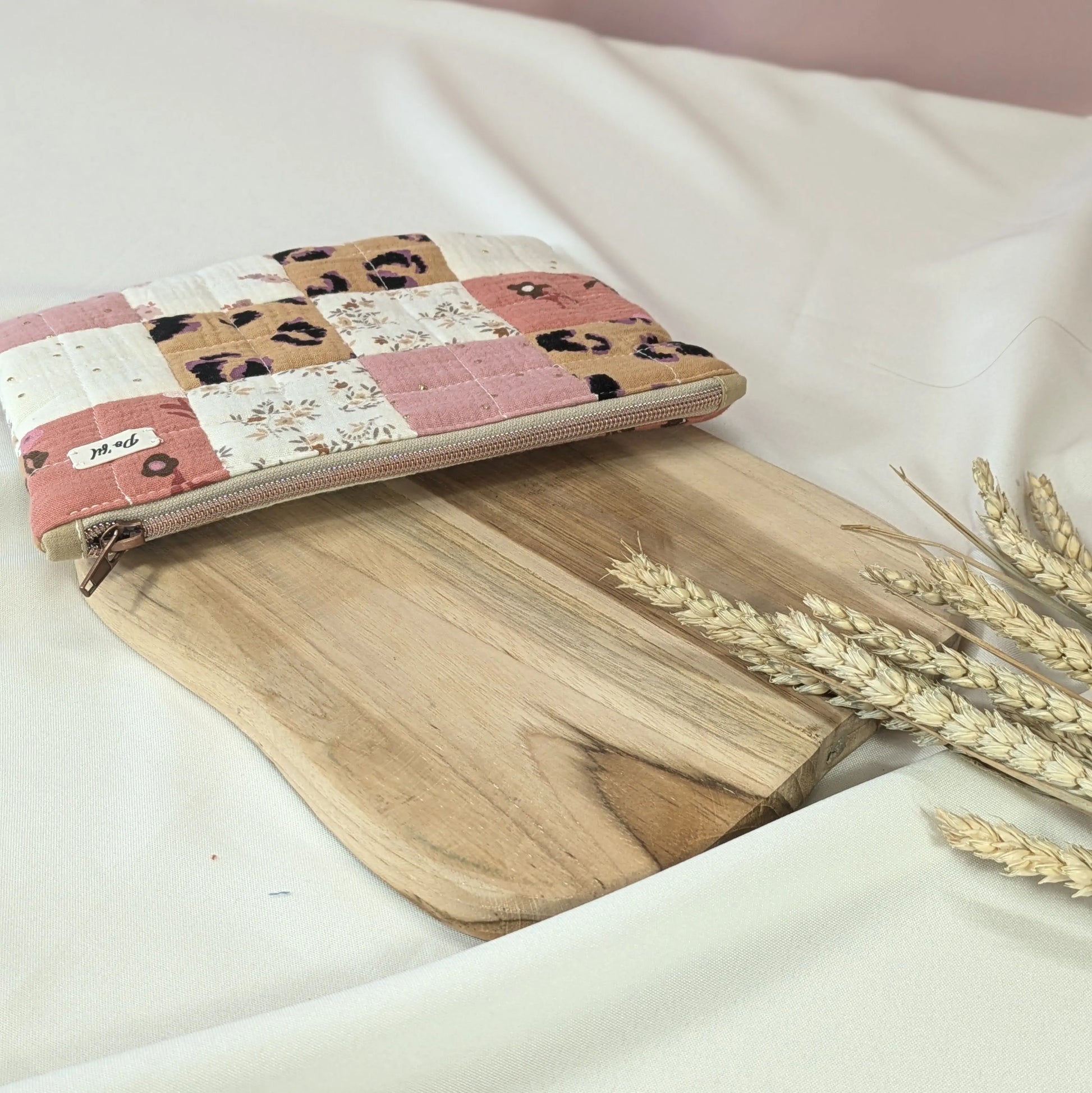 Pochette plate upcyclée double gaze Po'fil