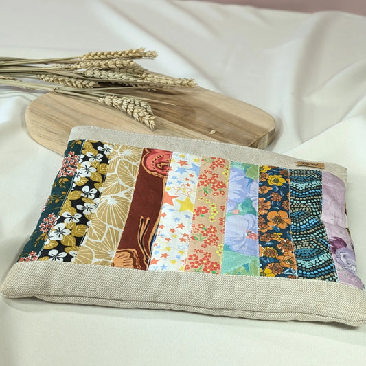 Pochette plate upcyclée en chutes de tissu Po'fil