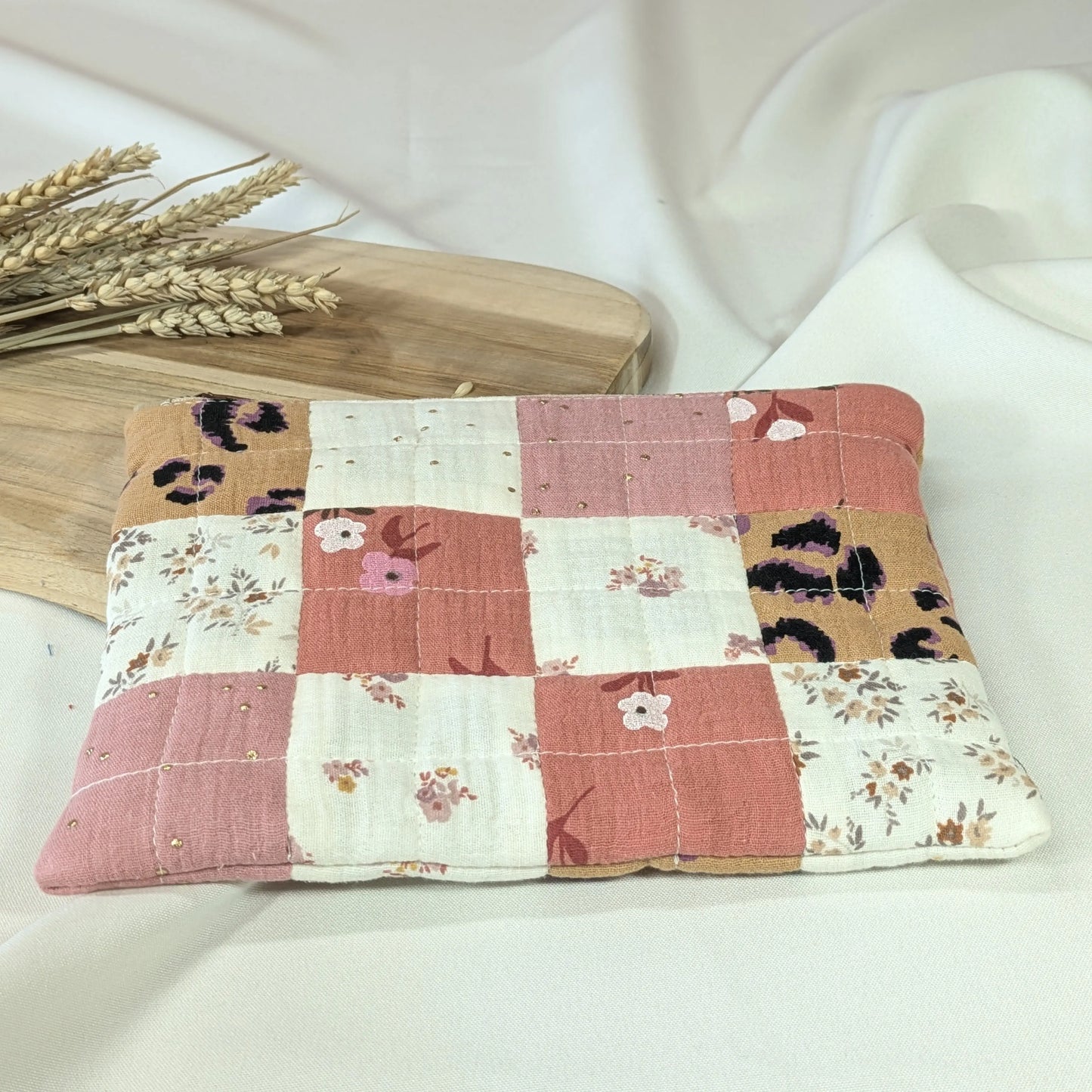 Pochette plate upcyclée double gaze Po'fil