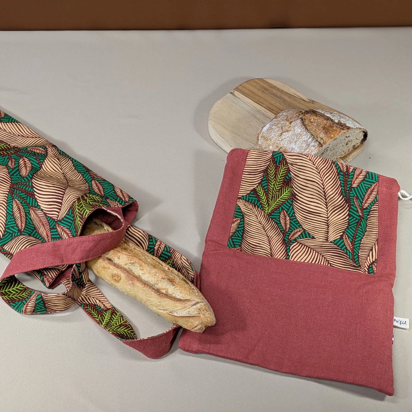 Sac à pain "format pain rond ou viennoiseries", Tissu Sintra Po'fil