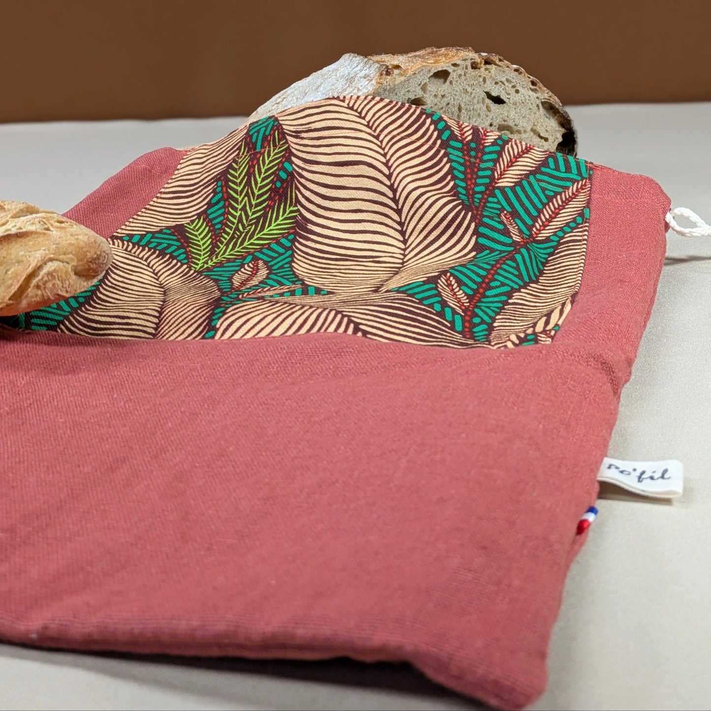 Sac à pain "format pain rond ou viennoiseries", Tissu Sintra Po'fil