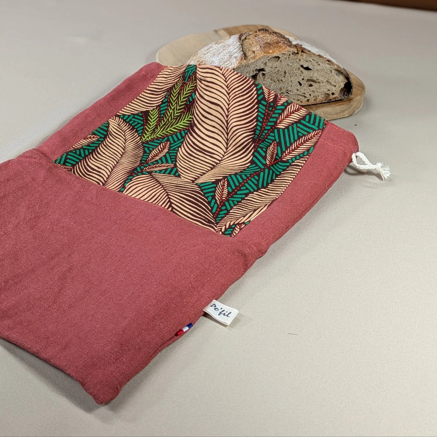 Sac à pain "format pain rond ou viennoiseries", Tissu Sintra Po'fil