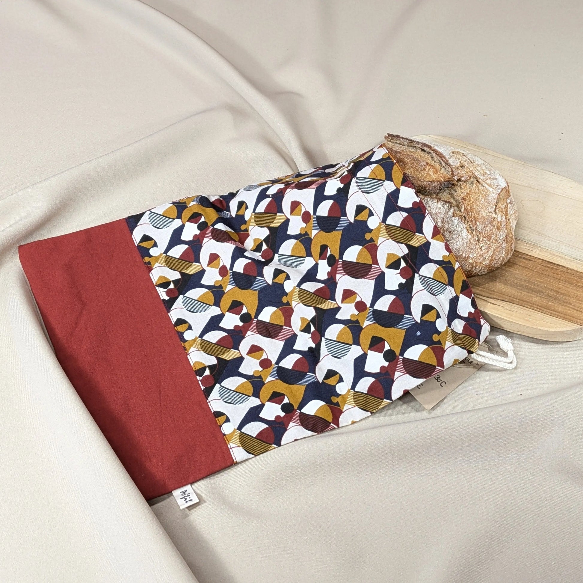 Sac à pain "format pain rond ou viennoiseries", Tissu Miklos Po'fil