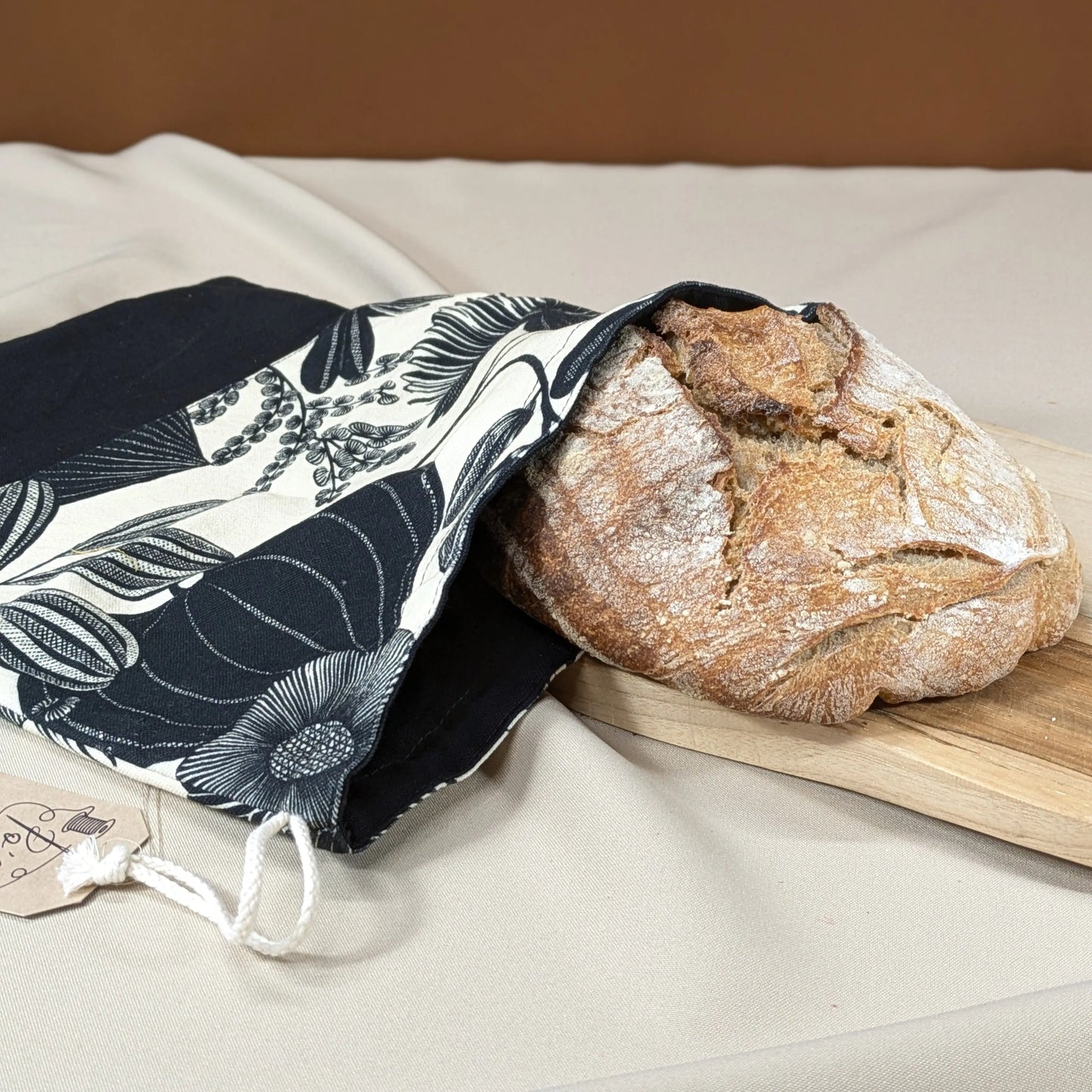 Sac à pain "format pain rond ou viennoiseries", Tissu Orphée Po'fil