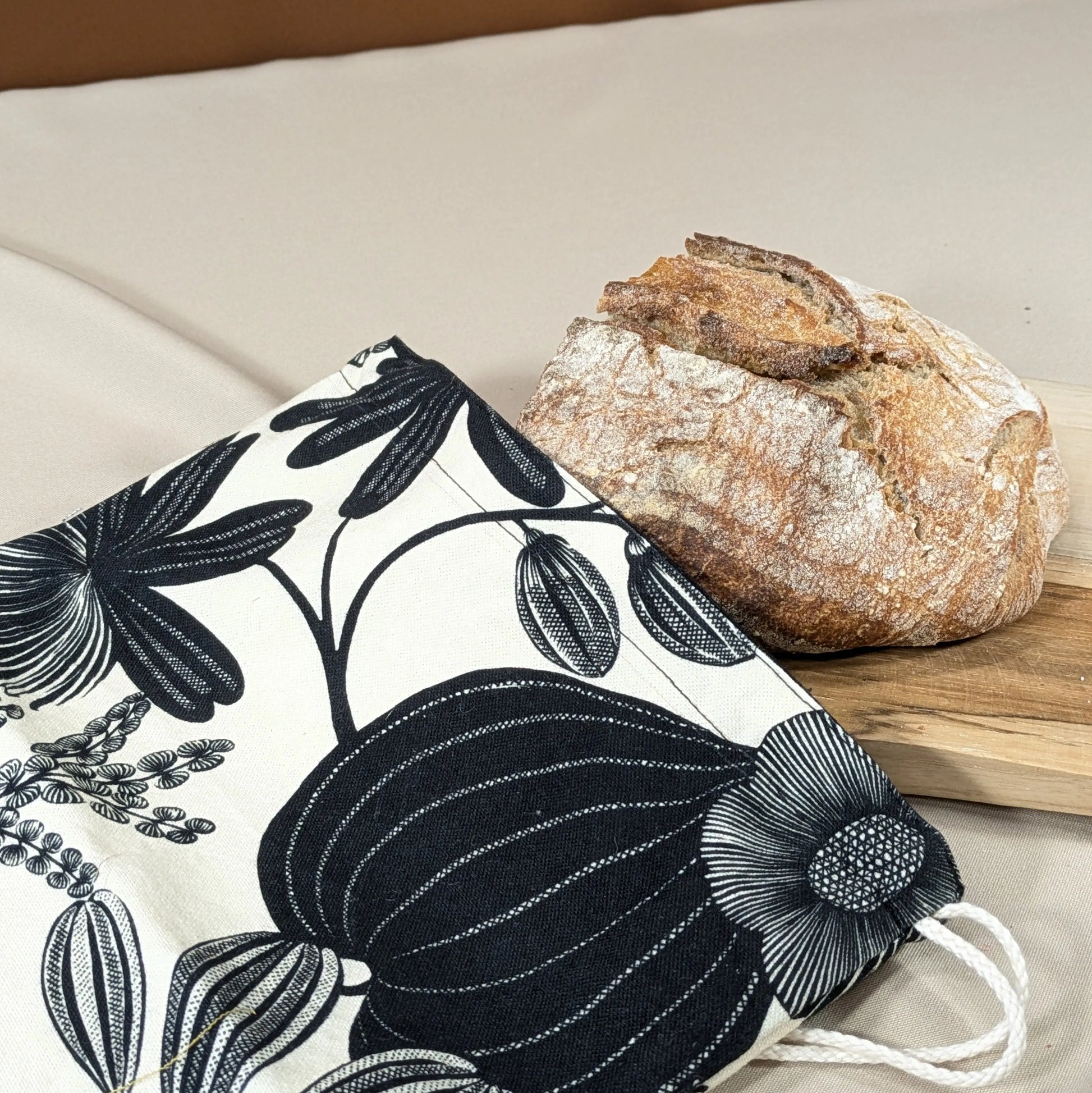 Sac à pain "format pain rond ou viennoiseries", Tissu Orphée Po'fil