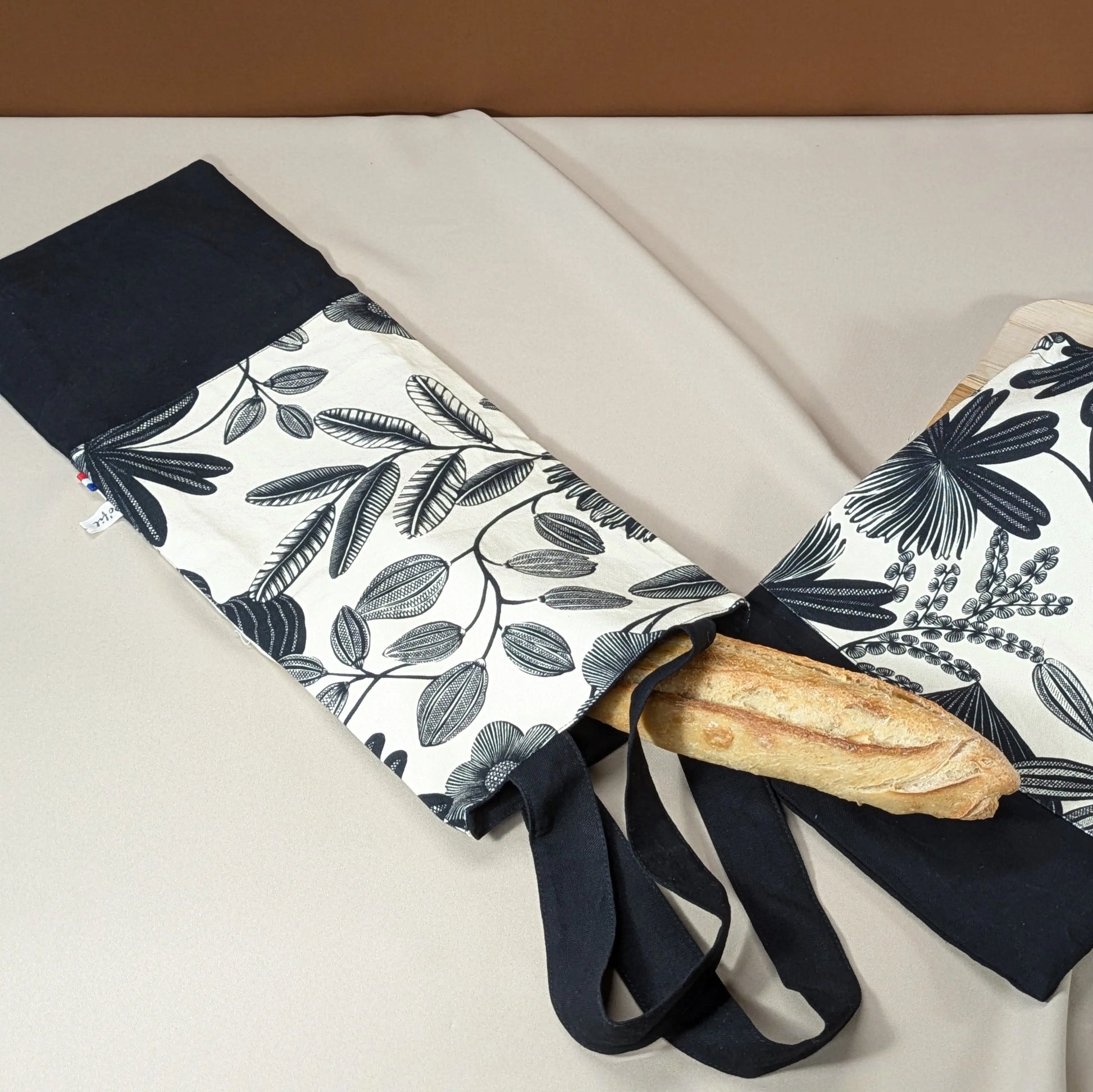 Sac à pain "format baguette", Tissu Orphée fond vanille Po'fil