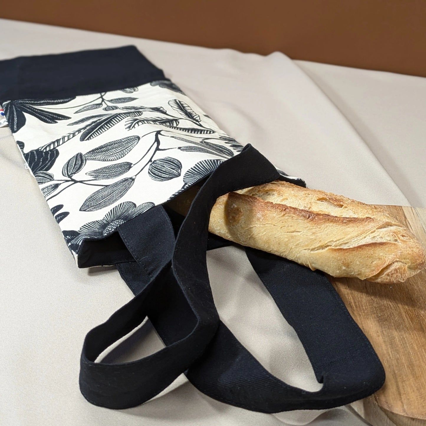 Sac à pain "format baguette", Tissu Orphée fond vanille Po'fil