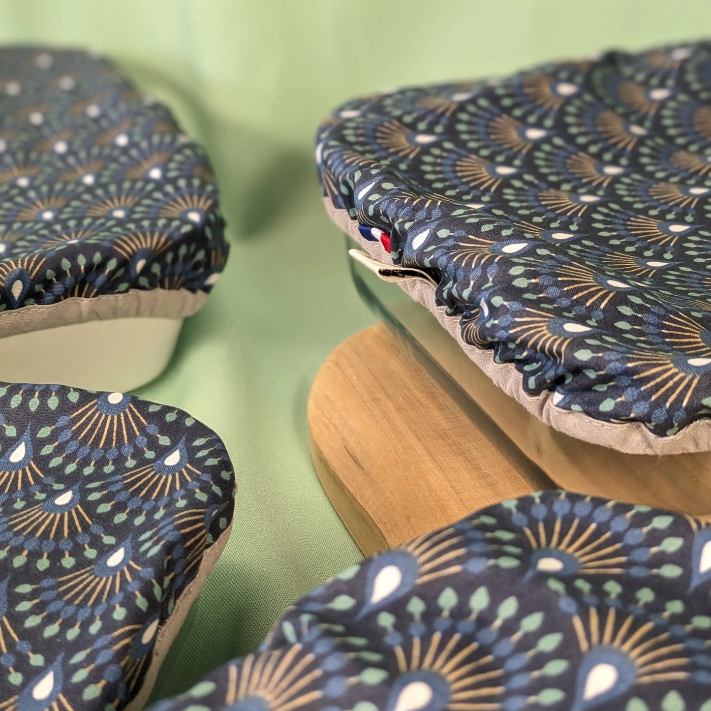 Couvre plat, tissu Ginza minuit Po'fil