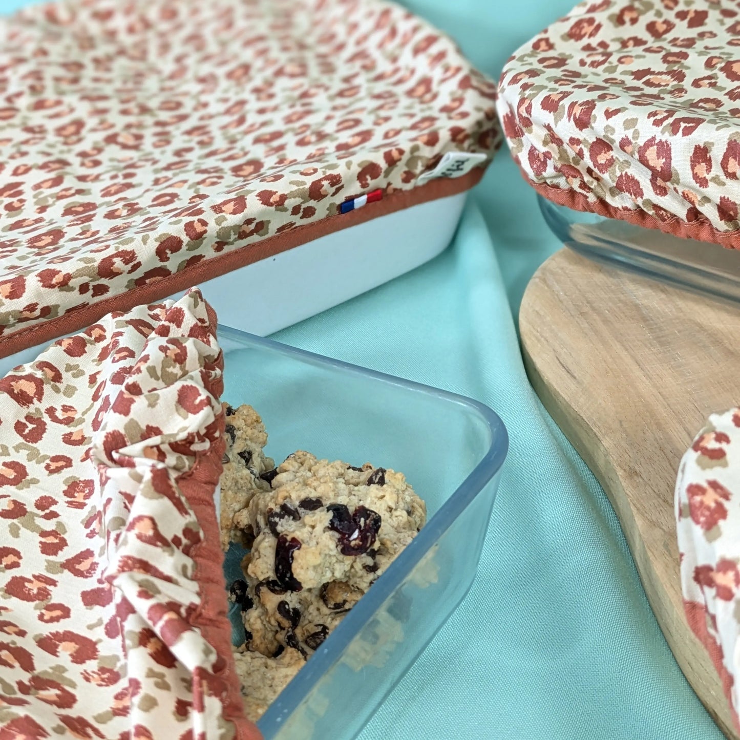 Couvre plat, tissu Karli beige kaki Po'fil